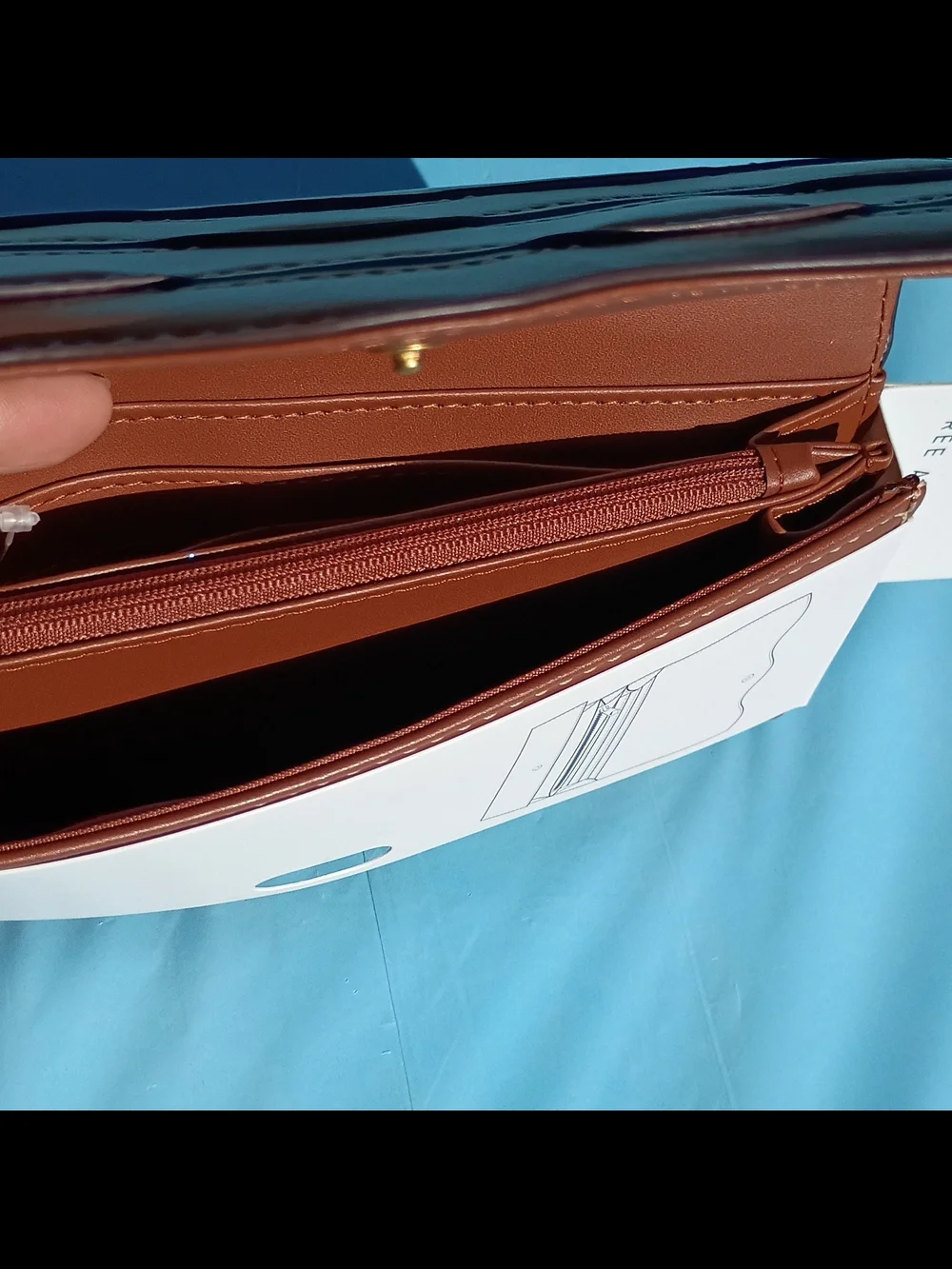 Free Assembly Tan Wave-Overlay Ladies Wallet